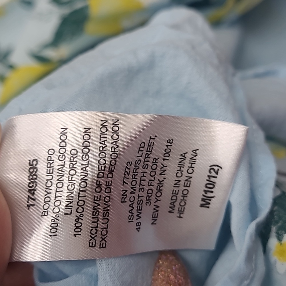 French Connection Blue and Yellow Lemon Patterned Dress Size 10/12 - Picture 8 of 8